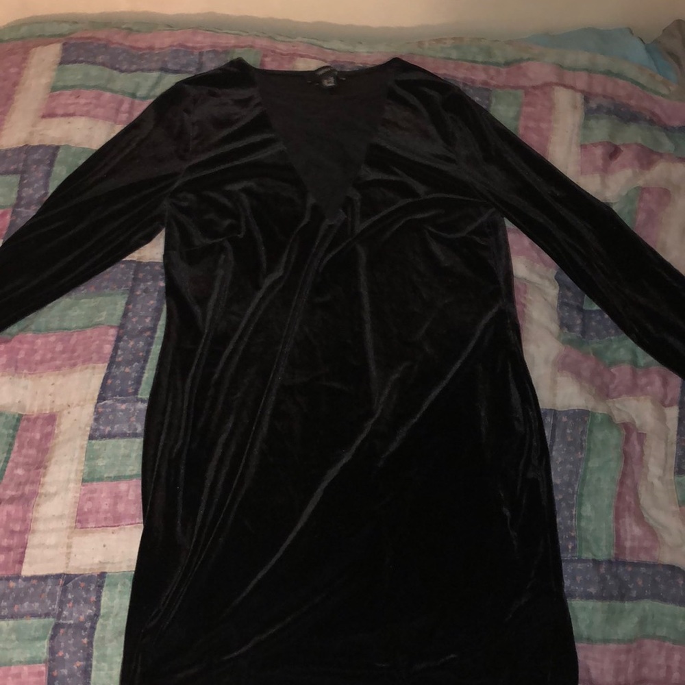 Black mesh v neck dress